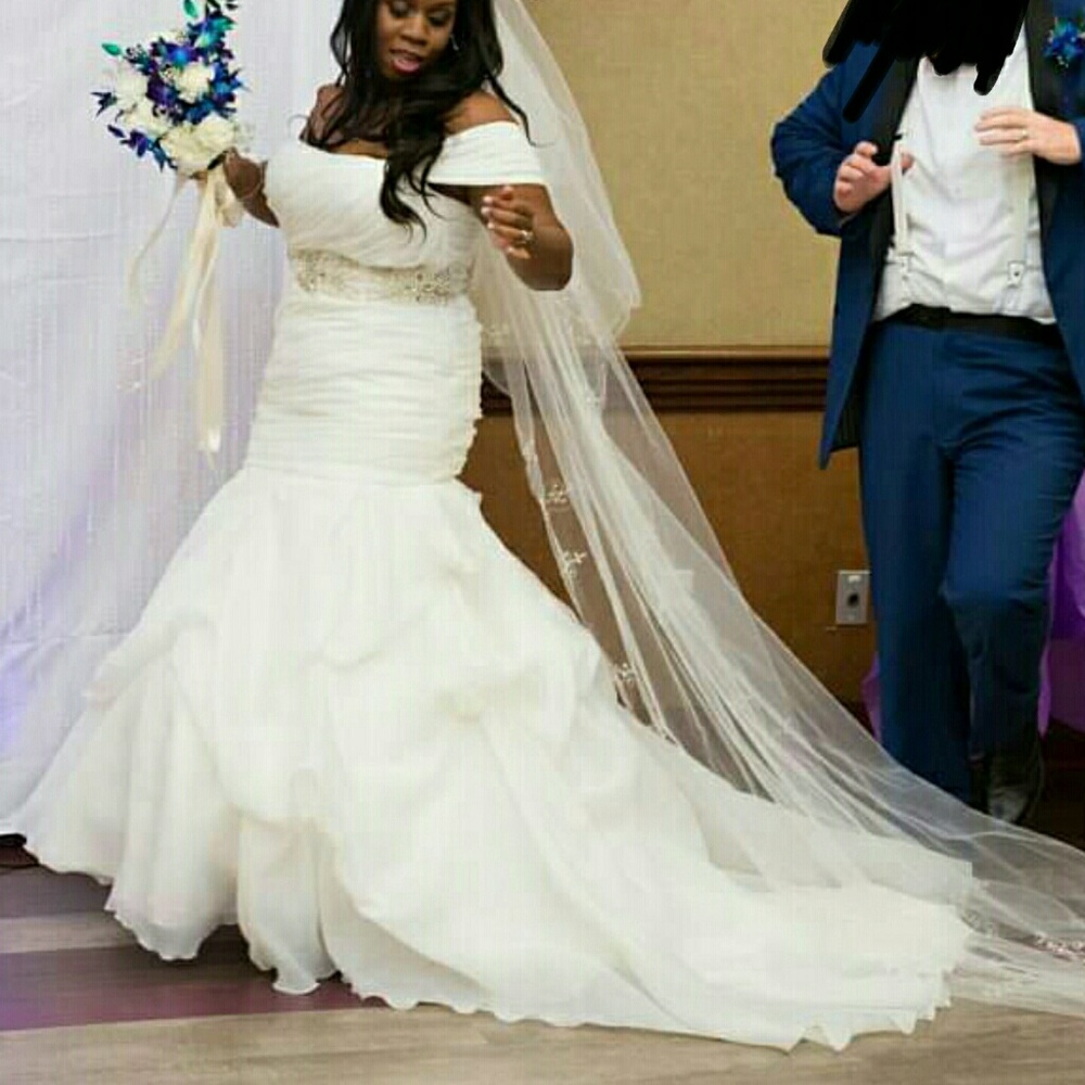 Demetrios Mermaid Wedding dress, veil & shaper